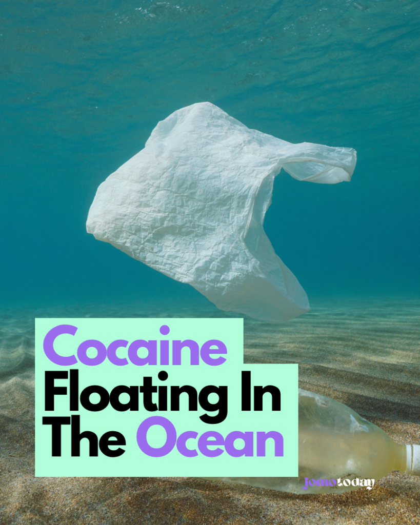 cockaine floating in ocean